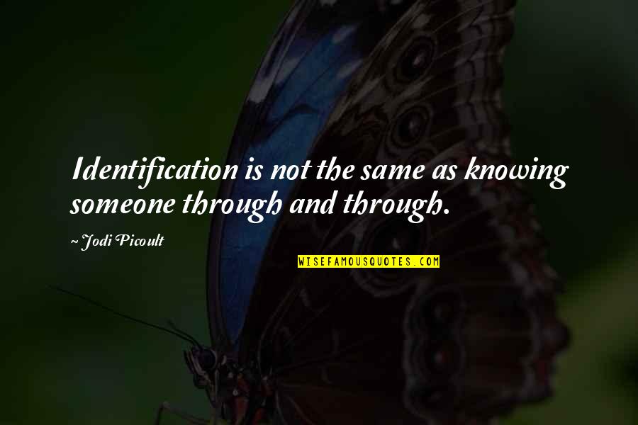 Vexiath Quotes By Jodi Picoult: Identification is not the same as knowing someone