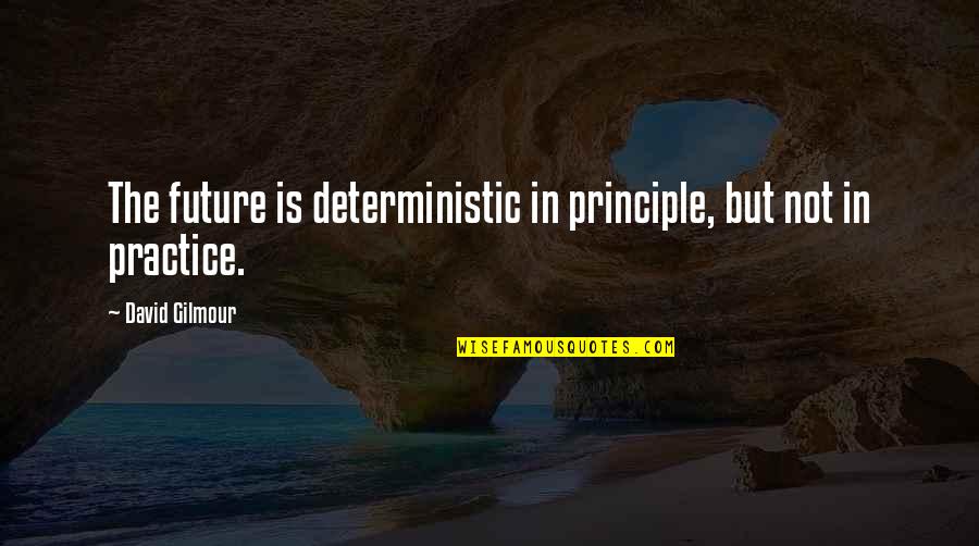 Veyne Paul Quotes By David Gilmour: The future is deterministic in principle, but not Veyne Paul Quotes By David Gilmour: The future is deterministic in principle, but not
