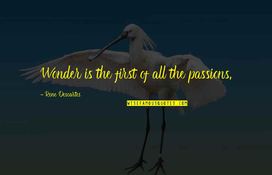 Vezess F1 Quotes By Rene Descartes: Wonder is the first of all the passions. Vezess F1 Quotes By Rene Descartes: Wonder is the first of all the passions.
