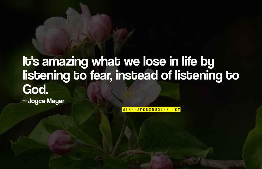 Vezuviu Quotes By Joyce Meyer: It's amazing what we lose in life by