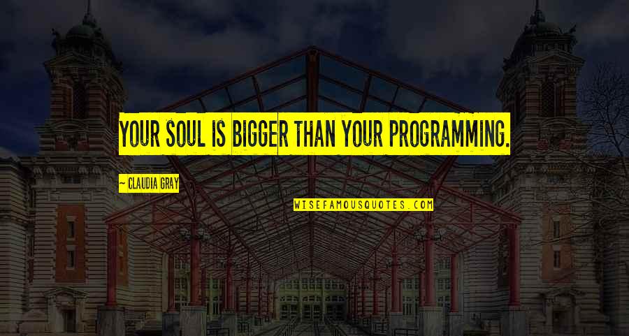Vfc Vaccines Quotes By Claudia Gray: Your soul is bigger than your programming. Vfc Vaccines Quotes By Claudia Gray: Your soul is bigger than your programming.