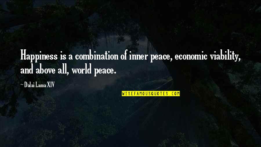 Viability Quotes By Dalai Lama XIV: Happiness is a combination of inner peace, economic