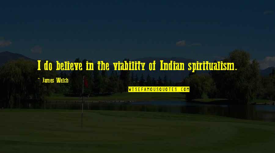 Viability Quotes By James Welch: I do believe in the viability of Indian