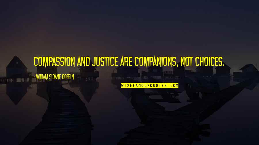 Viajaramos Quotes By William Sloane Coffin: Compassion and justice are companions, not choices.