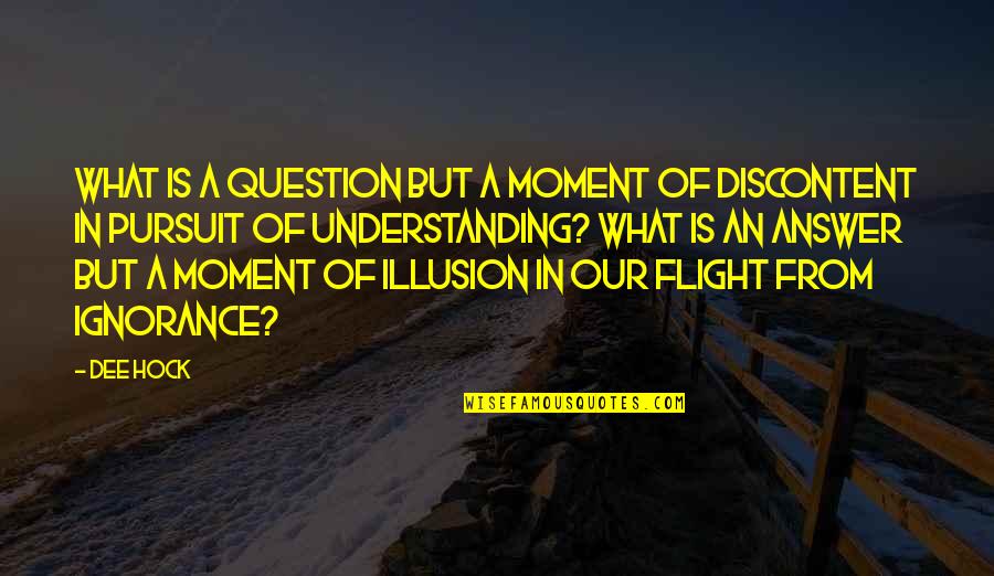 Viajo In English Quotes By Dee Hock: What is a question but a moment of