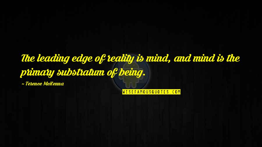 Vialle P02 Quotes By Terence McKenna: The leading edge of reality is mind, and