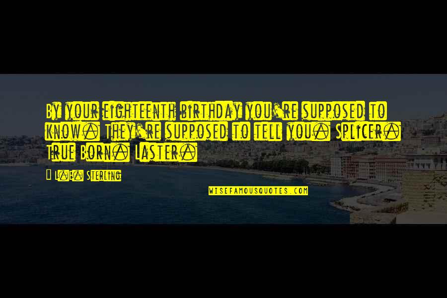 Vialle Velastic Quotes By L.E. Sterling: By your eighteenth birthday you're supposed to know.