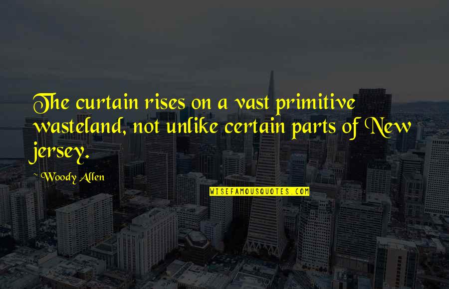 Viana Care Quotes By Woody Allen: The curtain rises on a vast primitive wasteland,