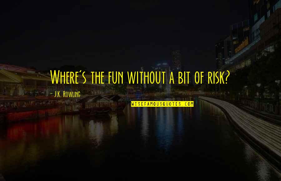 Vibin Quotes By J.K. Rowling: Where's the fun without a bit of risk? Vibin Quotes By J.K. Rowling: Where's the fun without a bit of risk?