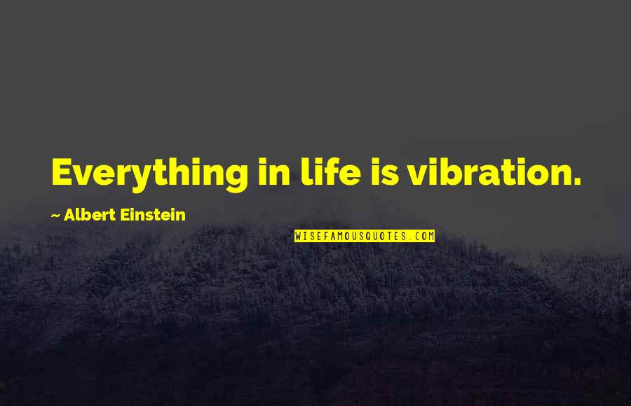 Vibration Quotes By Albert Einstein: Everything in life is vibration.