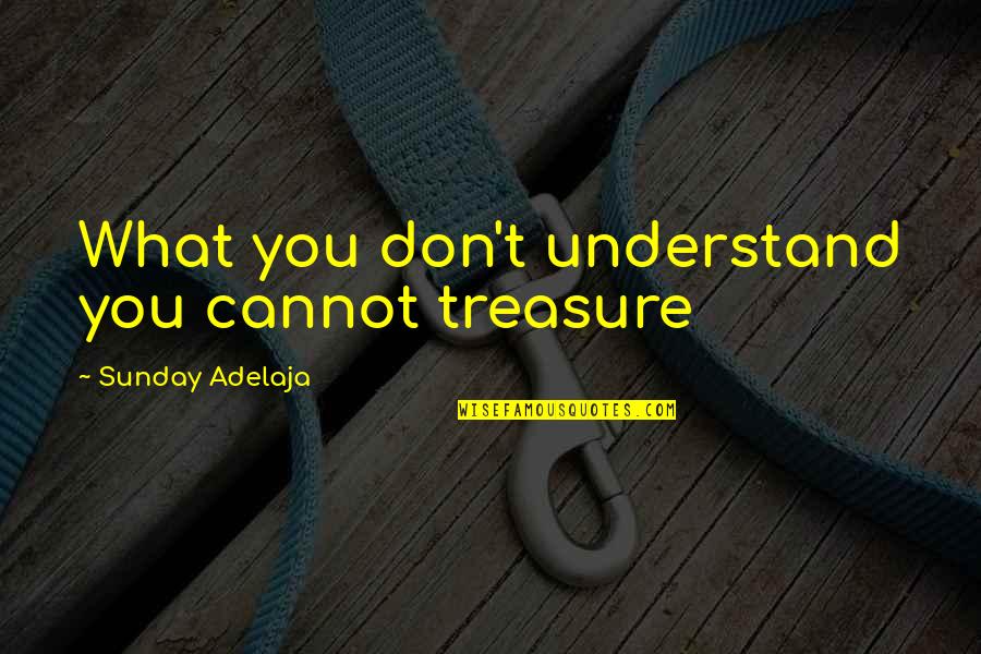 Vicar Of Dibley Famous Quotes By Sunday Adelaja: What you don't understand you cannot treasure