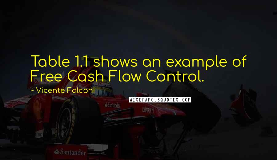Vicente Falconi quotes: Table 1.1 shows an example of Free Cash Flow Control.