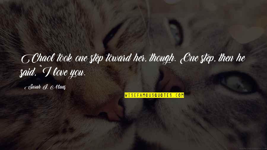 Vicentiu Stratulat Quotes By Sarah J. Maas: Chaol took one step toward her, though. One