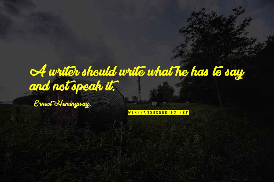 Victims In Spanish Quotes By Ernest Hemingway,: A writer should write what he has to