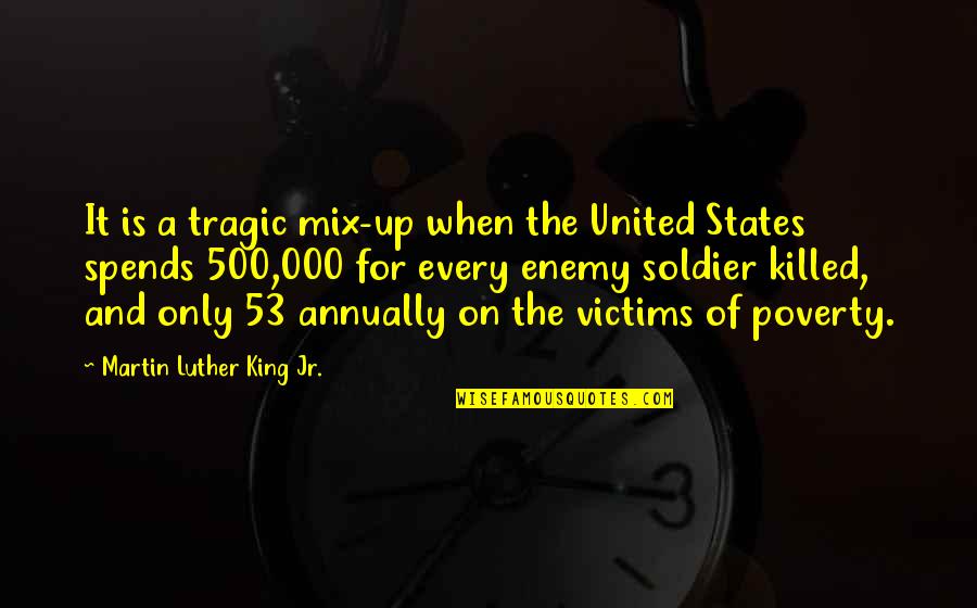 Victims Of Poverty Quotes By Martin Luther King Jr.: It is a tragic mix-up when the United