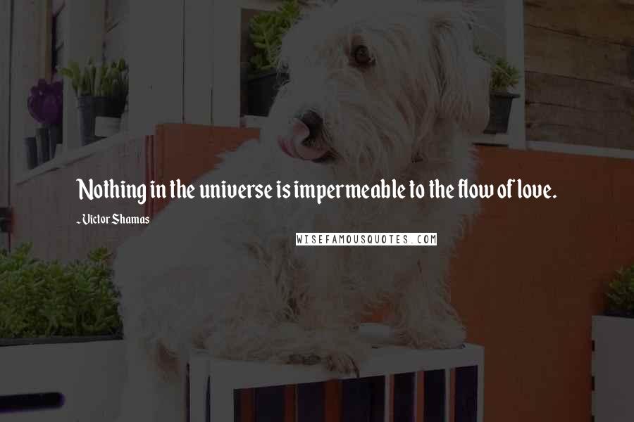 Victor Shamas quotes: Nothing in the universe is impermeable to the flow of love.