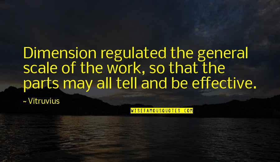 Victor Vance Quotes By Vitruvius: Dimension regulated the general scale of the work,