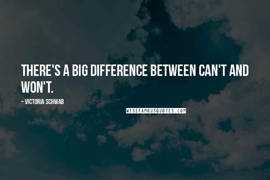 Victoria Schwab quotes: There's a big difference between can't and won't.