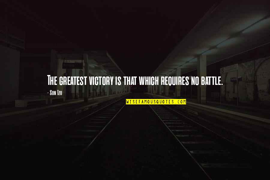 Victory In Battle Quotes By Sun Tzu: The greatest victory is that which requires no