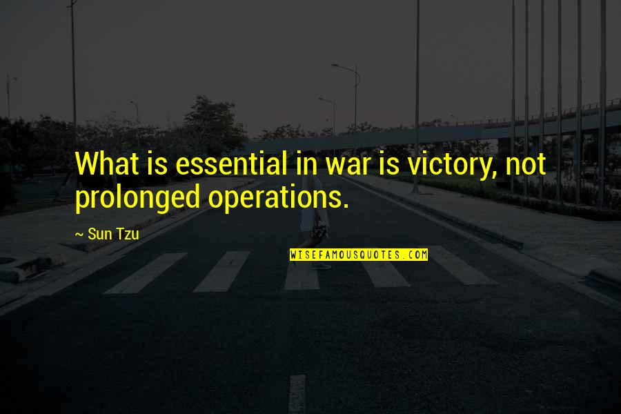Victory In War Quotes By Sun Tzu: What is essential in war is victory, not