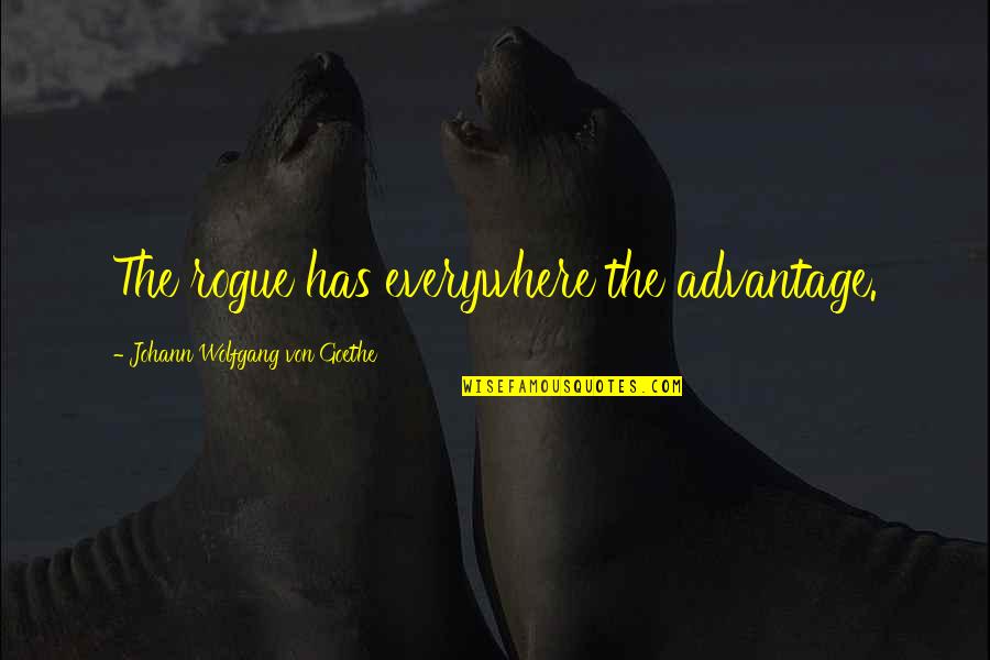 Vidakis Quotes By Johann Wolfgang Von Goethe: The rogue has everywhere the advantage.