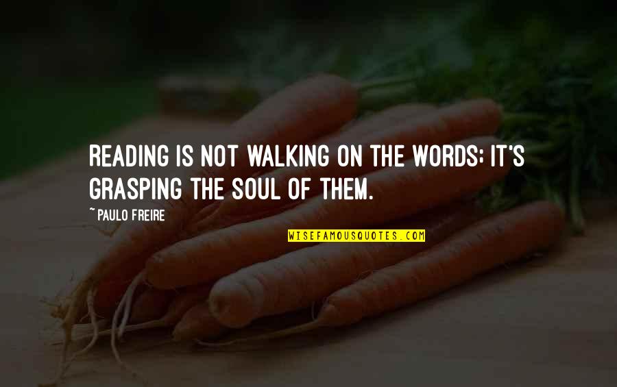 Vidaus Tarnybos Quotes By Paulo Freire: Reading is not walking on the words; it's