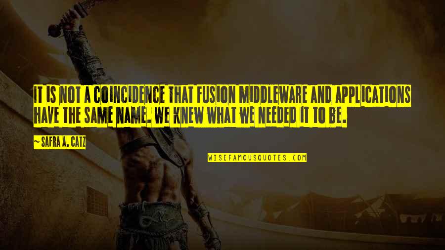 Vident Quotes By Safra A. Catz: It is not a coincidence that Fusion middleware Vident Quotes By Safra A. Catz: It is not a coincidence that Fusion middleware