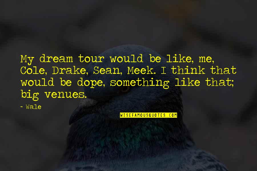 Vidente Vieira Quotes By Wale: My dream tour would be like, me, Cole, Vidente Vieira Quotes By Wale: My dream tour would be like, me, Cole,