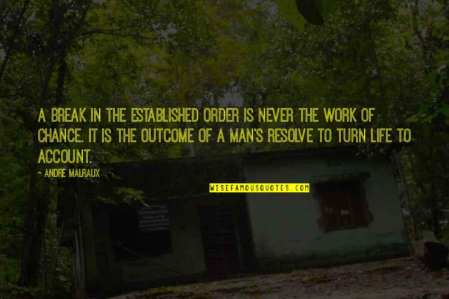 Videntur Quotes By Andre Malraux: A break in the established order is never