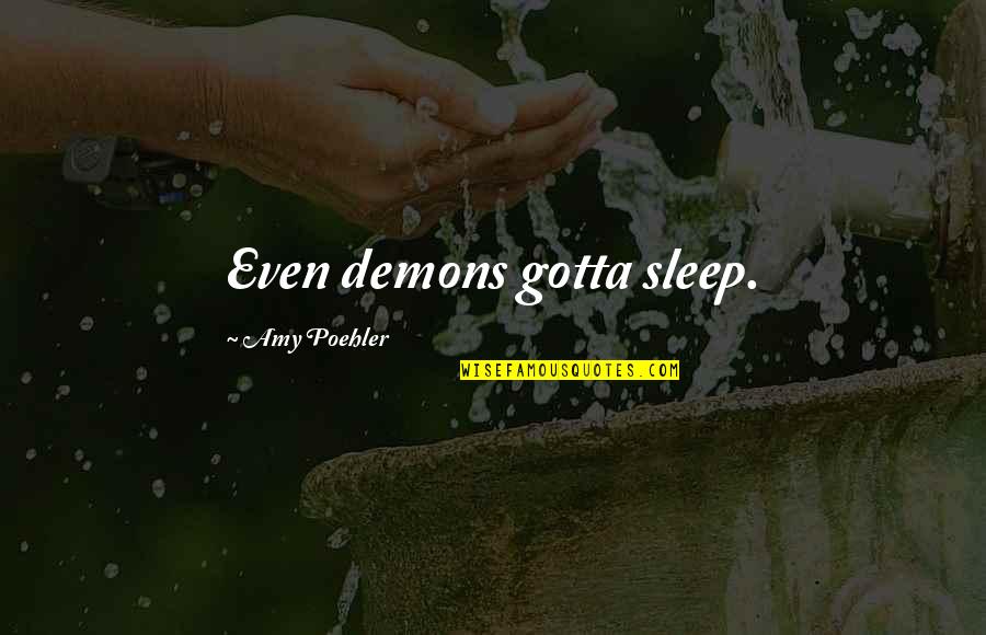 Video Call With Girlfriend Quotes By Amy Poehler: Even demons gotta sleep.