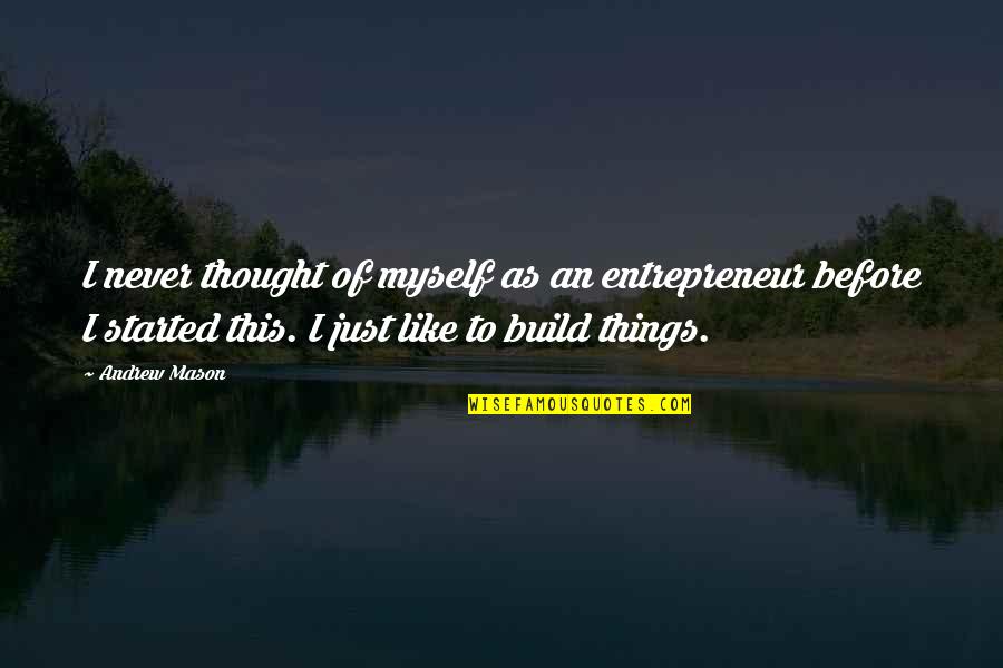 Video Game Famous Quotes By Andrew Mason: I never thought of myself as an entrepreneur