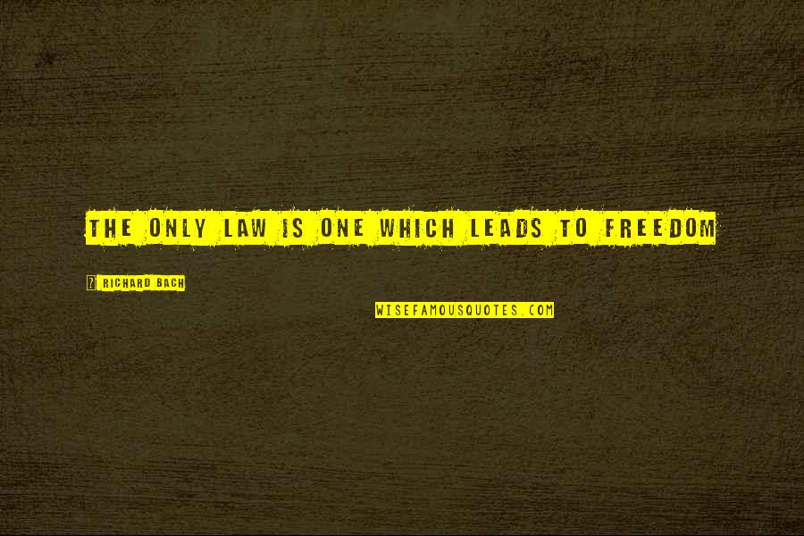Videoray Quotes By Richard Bach: The only law is one which leads to Videoray Quotes By Richard Bach: The only law is one which leads to