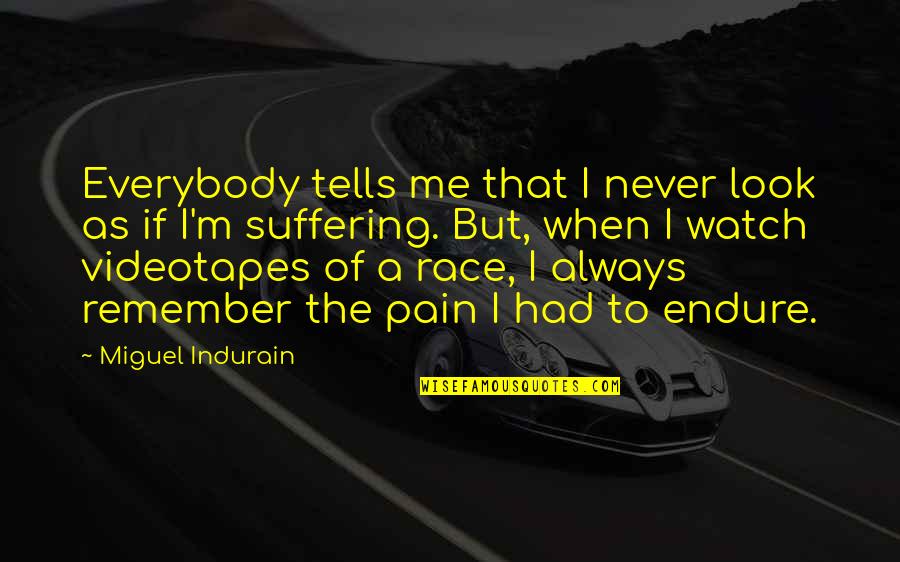 Videotapes Quotes By Miguel Indurain: Everybody tells me that I never look as