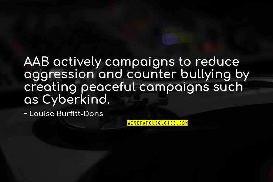 Vidhi Patel Quotes By Louise Burfitt-Dons: AAB actively campaigns to reduce aggression and counter