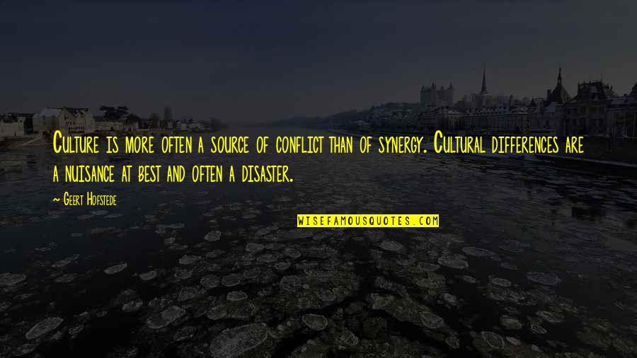 Vidian Quotes By Geert Hofstede: Culture is more often a source of conflict