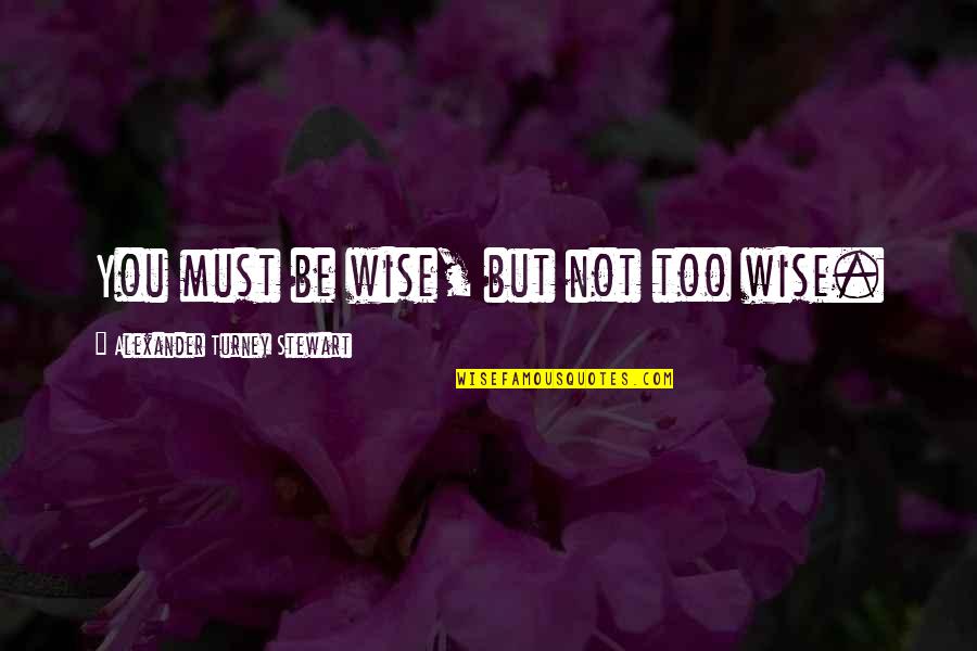 Vidikum Quotes By Alexander Turney Stewart: You must be wise, but not too wise. Vidikum Quotes By Alexander Turney Stewart: You must be wise, but not too wise.