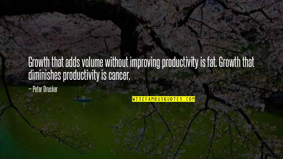 Vidikum Quotes By Peter Drucker: Growth that adds volume without improving productivity is Vidikum Quotes By Peter Drucker: Growth that adds volume without improving productivity is