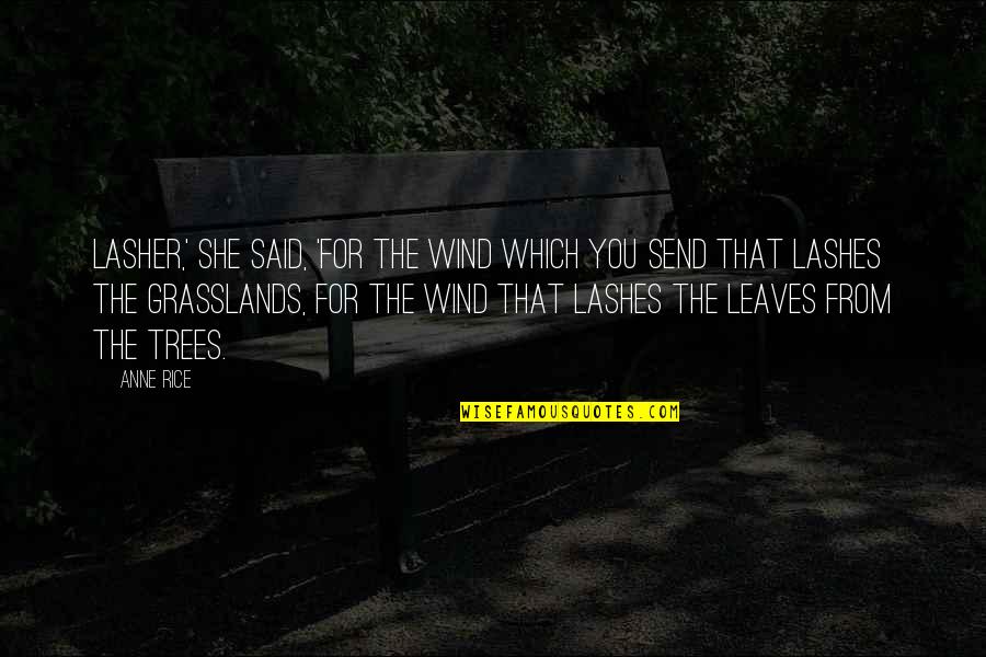 Vidukation Quotes By Anne Rice: Lasher,' she said, 'for the wind which you Vidukation Quotes By Anne Rice: Lasher,' she said, 'for the wind which you