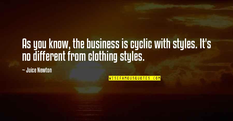 Viejo Mi Quotes By Juice Newton: As you know, the business is cyclic with