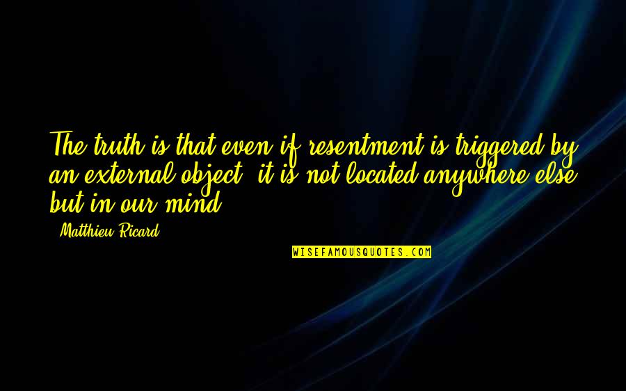 Vielle Quotes By Matthieu Ricard: The truth is that even if resentment is Vielle Quotes By Matthieu Ricard: The truth is that even if resentment is