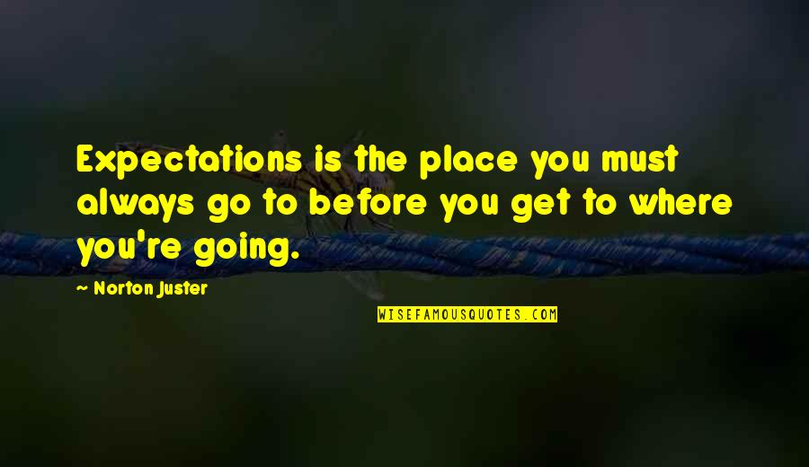 Vien Giac Quotes By Norton Juster: Expectations is the place you must always go Vien Giac Quotes By Norton Juster: Expectations is the place you must always go