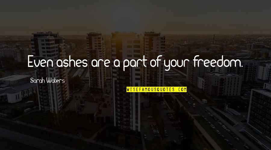 Vienamese Quotes By Sarah Waters: Even ashes are a part of your freedom.