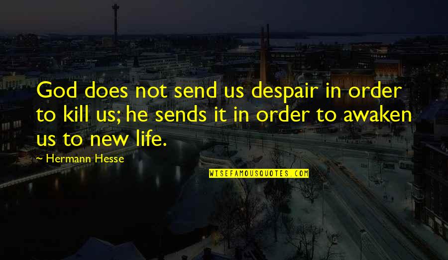 Viennese Hour Quotes By Hermann Hesse: God does not send us despair in order Viennese Hour Quotes By Hermann Hesse: God does not send us despair in order