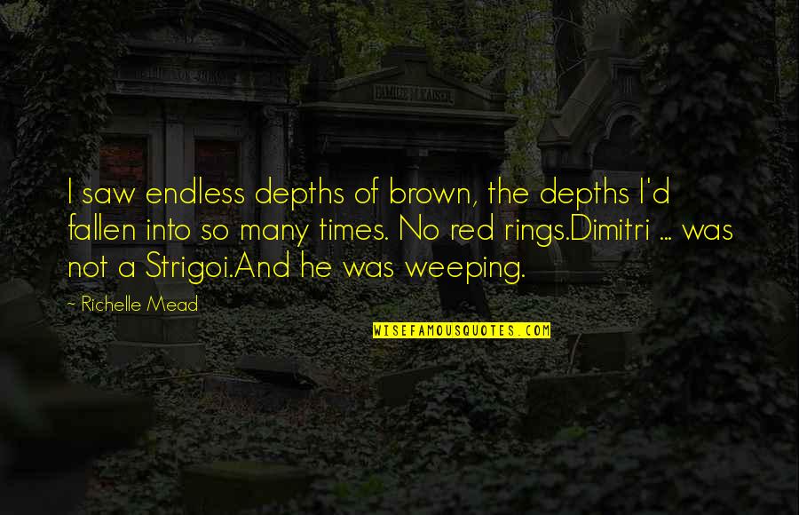 Vier Emmershof Quotes By Richelle Mead: I saw endless depths of brown, the depths Vier Emmershof Quotes By Richelle Mead: I saw endless depths of brown, the depths