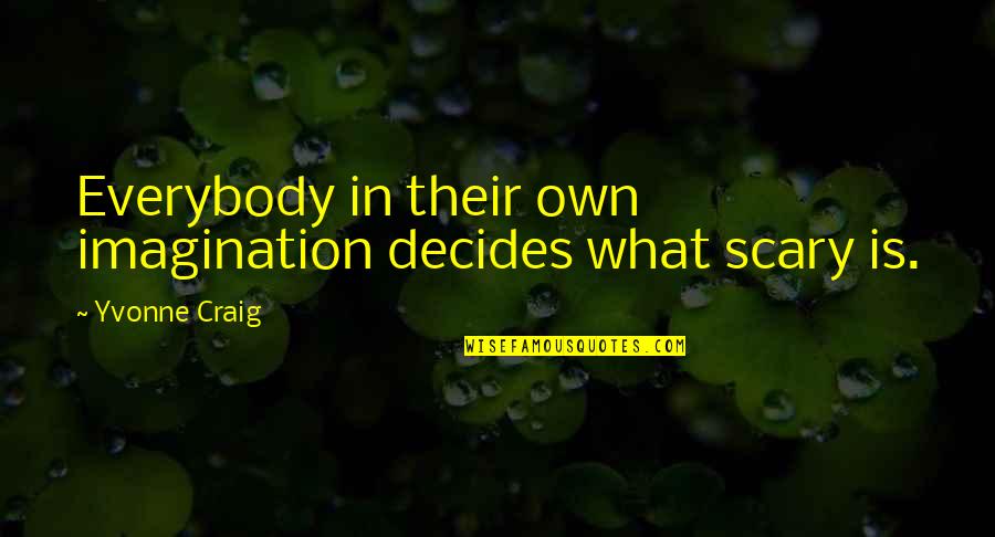 Vier Minuten Quotes By Yvonne Craig: Everybody in their own imagination decides what scary Vier Minuten Quotes By Yvonne Craig: Everybody in their own imagination decides what scary