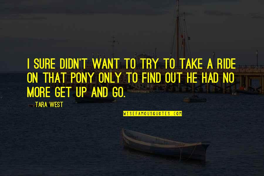Vieste Llc Quotes By Tara West: I sure didn't want to try to take Vieste Llc Quotes By Tara West: I sure didn't want to try to take