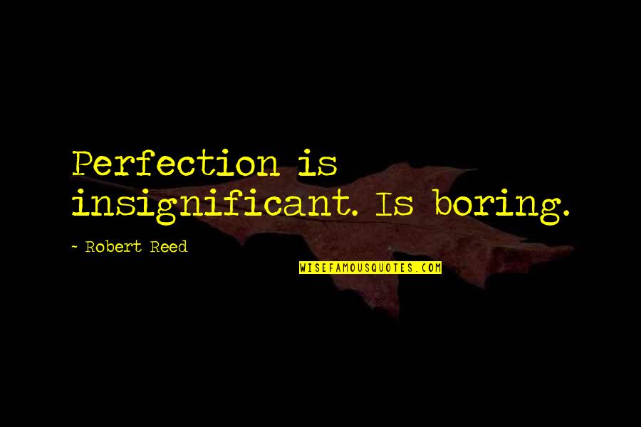 Vieta Quotes By Robert Reed: Perfection is insignificant. Is boring. Vieta Quotes By Robert Reed: Perfection is insignificant. Is boring.