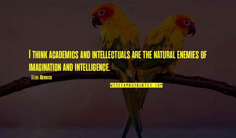 Vietnamese Romantic Quotes By Steve Merrick: I think academics and intellectuals are the natural