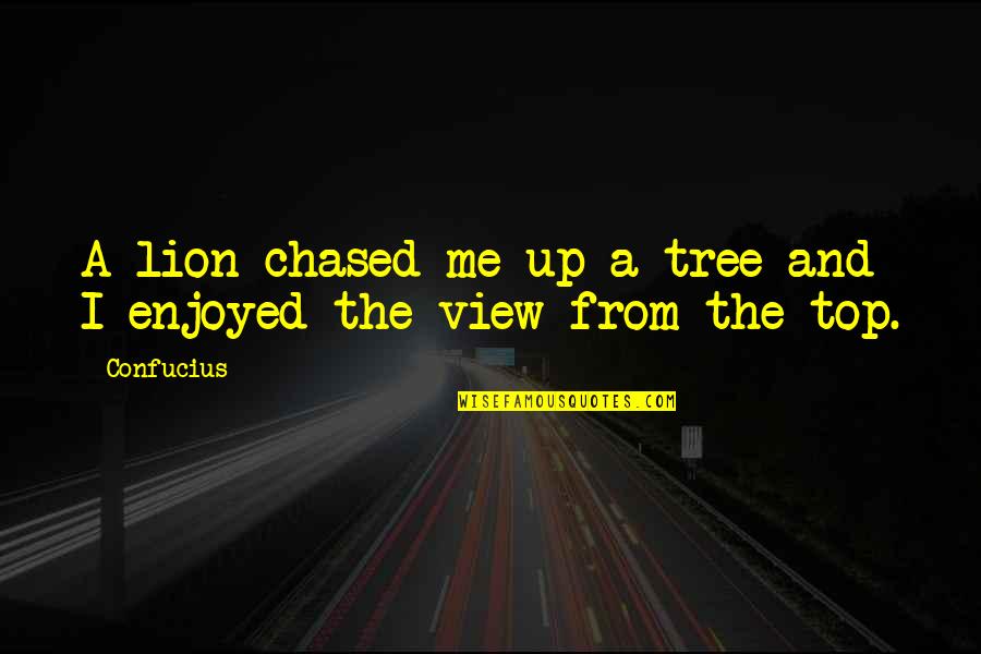 View From The Top Quotes By Confucius: A lion chased me up a tree and