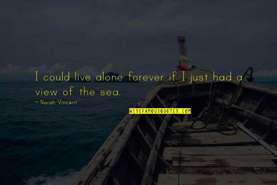 View Of The Sea Quotes By Norah Vincent: I could live alone forever if I just